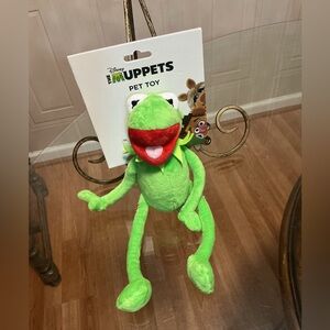 The Muppets Kermit The Frog  Plush  Toy Sesame Street Dog Toy 11” W/Squeaker